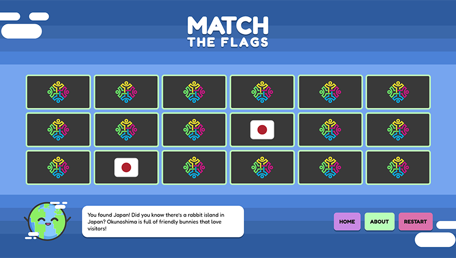 screenshot of matching game