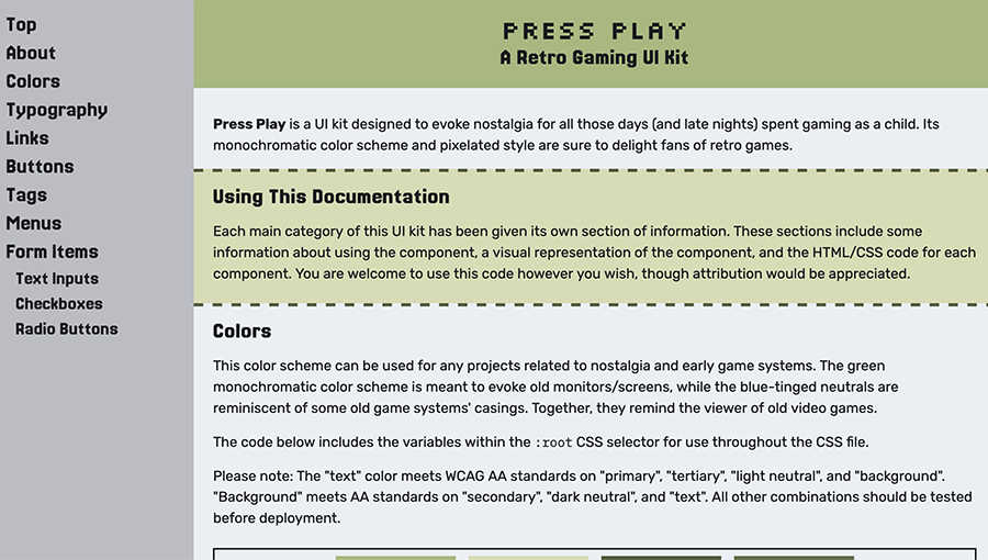 screenshot of green pixelated UI kt